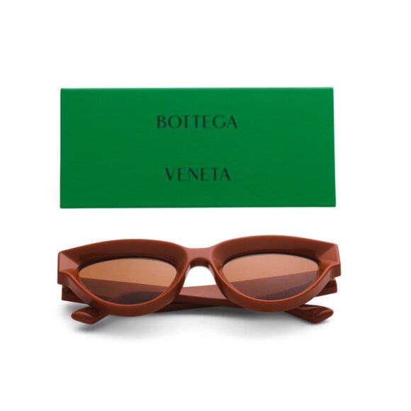 BOTTEGA VENETA Orange/Brown 53mm Sunglasses
